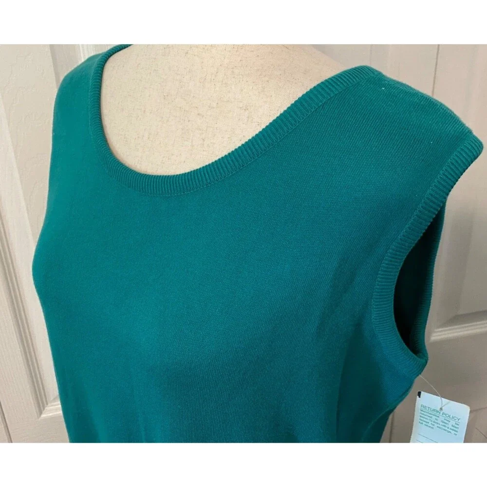 NWT Vtg American Knitworks 100% Cotton 4pc Lot Dress Skirt Cardigan Top Green Lg